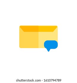 message icon design flat style, comment icon, logo and presentation template