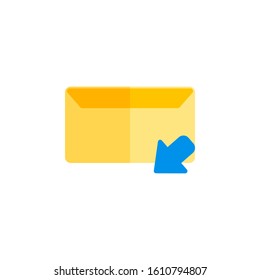 message icon design flat style, in box icon, logo and presentation template