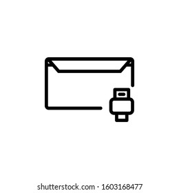 message icon design line style, print icon, logo and presentation template