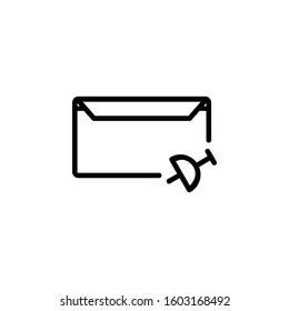 message icon design line style, pin icon, logo and presentation template