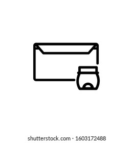 message icon design line style, full icon, trash icon, logo and presentation template