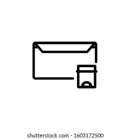 message icon design line style, empty icon, trash icon, logo and presentation template