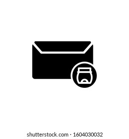 message icon design solid style, full icon, trash icon, logo and presentation template