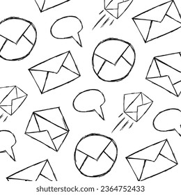 message icon design, with various design shapes, with a hand drawn black outline style
