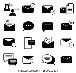 Message icon design vector, set of symbol message illustration, ready for print and web 