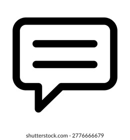 Message icon. Editable line icon. Professional and modern outline icon vector illustration featuring chat bubble interface in minimal design.