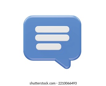 Message icon element 3d render