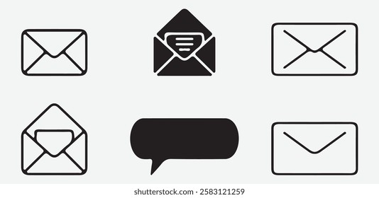  Message Icon for Email, Chat, and Communication Apps in Modern Flat Design