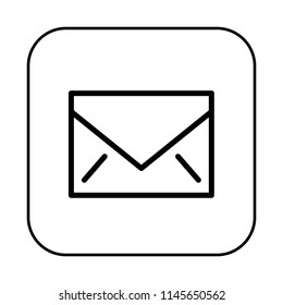 Message Icon. Email Letter concept. Editable stroke flat icons. Simple thin line art logo. Web app button. Vector illustration. 