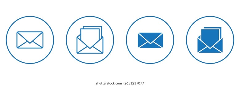 Ícone de Mensagem. Ilustrações de e-mail ou notícias . Ícone de email definido. ícone de email vetor. Ícone de email . 