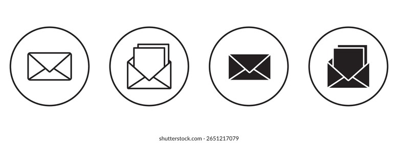 Ícone de Mensagem. Ilustrações de e-mail ou notícias . Ícone de email definido. ícone de email vetor. Ícone de email . 