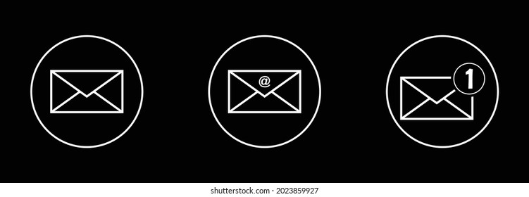 message icon, e-mail icon, message notification icon, vector symbol illustration