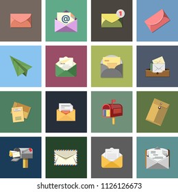 Message Icon, Envelope Illustration - Vector Mail Icon, Send Letter Isolated. Communication Icons