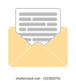 Message Icon, Envelope Illustration - Vector Mail Letter Icon, Send Letter Isolated. Communication Icon