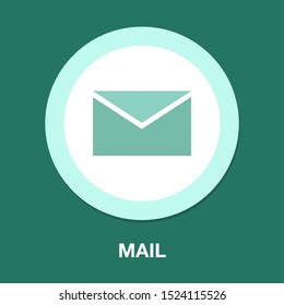 message icon, envelope illustration - vector mail icon, send letter isolated