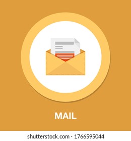message icon, envelope illustration - vector mail icon, send letter isolated. communication icons