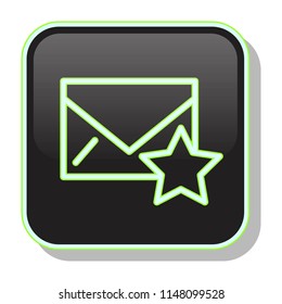 Message Icon. Feedback and Rating concept. Editable stroke flat icons. Simple thin line art logo. Neon button. Vector illustration. 