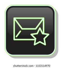 Message Icon. Feedback and Rating concept. Editable stroke flat icons. Simple thin line art logo. Neon button. Vector illustration. 