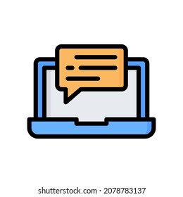 Icono de mensaje, Icono de estilo de línea rellenada ilustración vectorial, Adecuado para sitio web, aplicación móvil, impresión, presentación, infografía y cualquier otro proyecto.