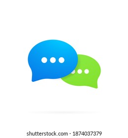 Message icon in flat design. Communication. Conversation sign. Chat. Vector on isolated white background. EPS 10