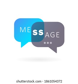 Icono de mensaje en diseño plano. Signo de conversación. Chat. Vector de fondo blanco aislado. EPS 10
