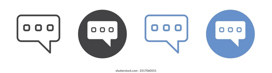 Conjunto de símbolos de línea plana de icono de mensaje.