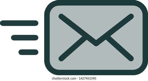 Message icon flat style illustration isolated on white background