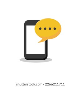 Message icon in flat style isolated on white background