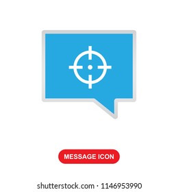 message icon with focus target symbol vector icon