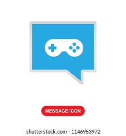 message icon with game symbol vector icon