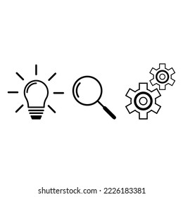 message icon, gear icon, light icon. design vector
