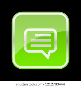 message icon with green color. vector illustration 