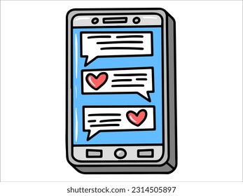 message icon with Heart Icon Illustration
