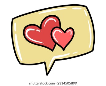 icono de mensaje con ilusión de icono de corazón