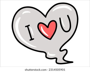 icono de mensaje con ilusión de icono de corazón