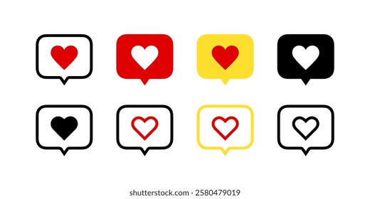 Message icon with heart. Love message