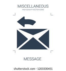 message icon. high quality filled message icon on white background. from miscellaneous collection flat trendy vector message symbol. use for web and mobile