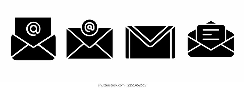 Message icon illustration set  email. Stock vector.