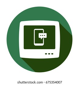 Message icon, isolated.  Flat  design.
