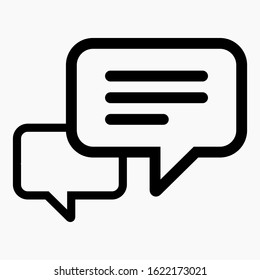 Message icon isolated minimal single flat linear icon for application and info-graphic. Commercial line vector icon for websites and mobile minimalistic flat design.