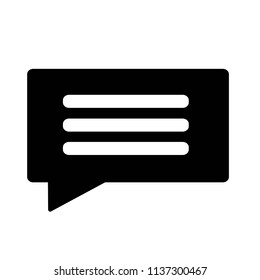 Message icon isolated on white bacground. Vector illustration.