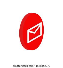 Message icon isolated on white background. Calendar icon. 3d isometric vector. Social media like vector icon. Web Design Graphic. Notification Icon.
