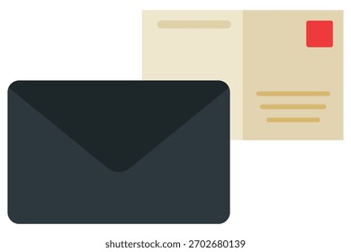 Icono del mensaje aislado en el fondo blanco.