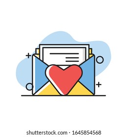 Message icon with line filled style. Modern infographic vector logo pictogram collection concept.