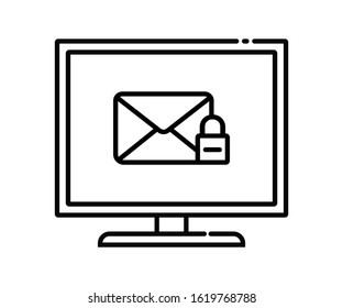 The message icon is locked on the computer. The locked message icon is marked with a locked padlock