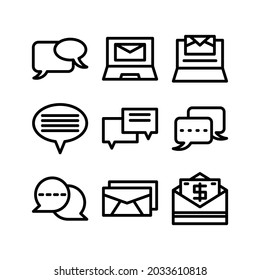 icono de mensaje o logotipo símbolo de signo aislado ilustración vectorial - Colección de iconos vectoriales de estilo negro de alta calidad
