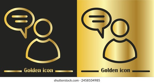 message icon or logo isolated sign symbol vector illustration - high quality gold color vector icon.