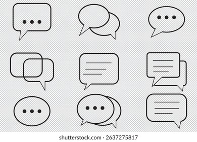 message icon or logo isolated sign symbol Comment icon speech bubble symbol. Speech bubble collection. on transparent background vector illustration eps 10