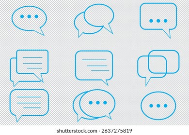 message icon or logo isolated sign symbol Comment icon speech bubble symbol. Speech bubble collection. on transparent background vector illustration eps 10