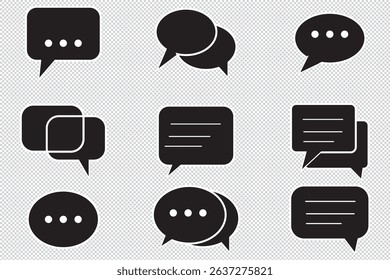 message icon or logo isolated sign symbol Comment icon speech bubble symbol. Speech bubble collection. on transparent background vector illustration eps 10